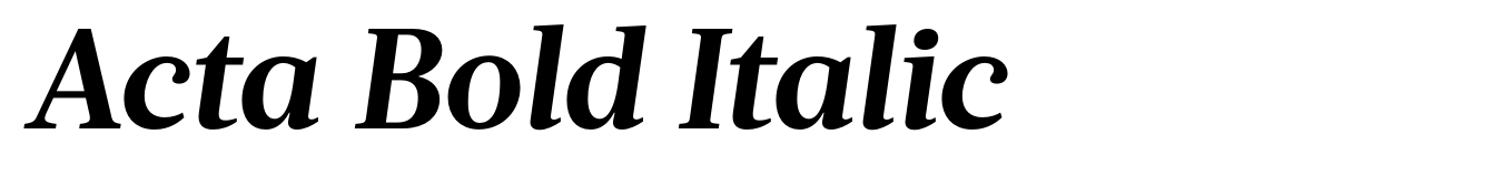 Acta Bold Italic